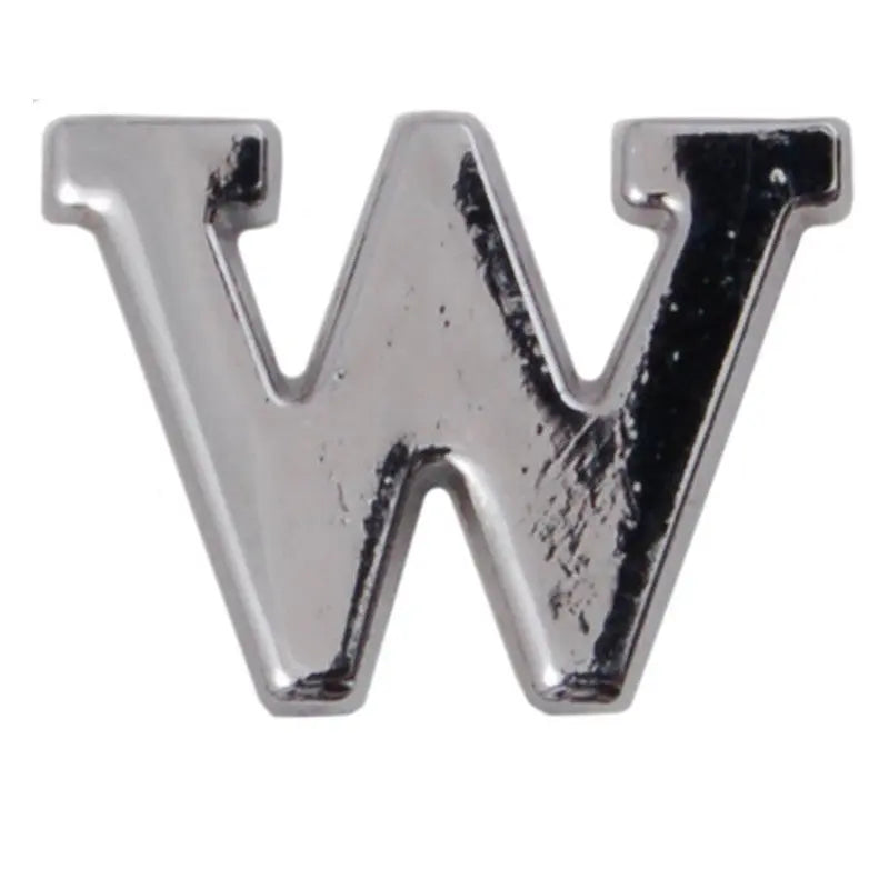 Silver Metallic Letter W With Clutch Pin wyedean
