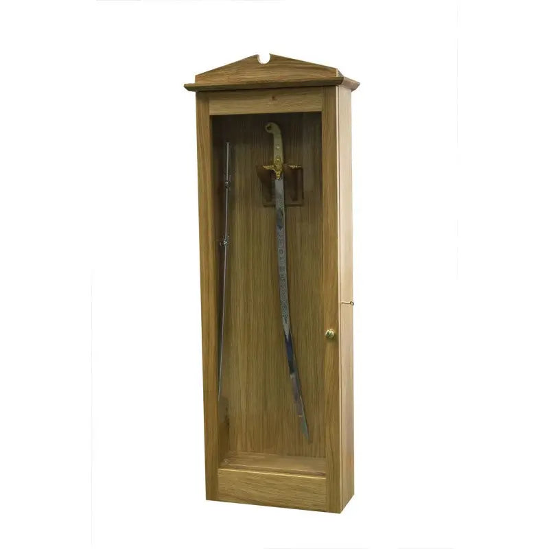 Wooden Sword Display Cabinet Lockable wyedean