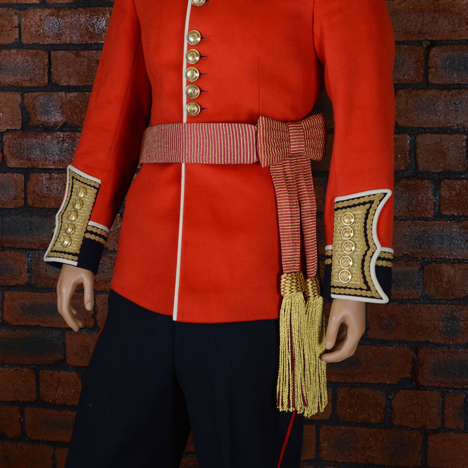 British Army Foot Guards Officer Full Dress Waist Sash Gold Crimson